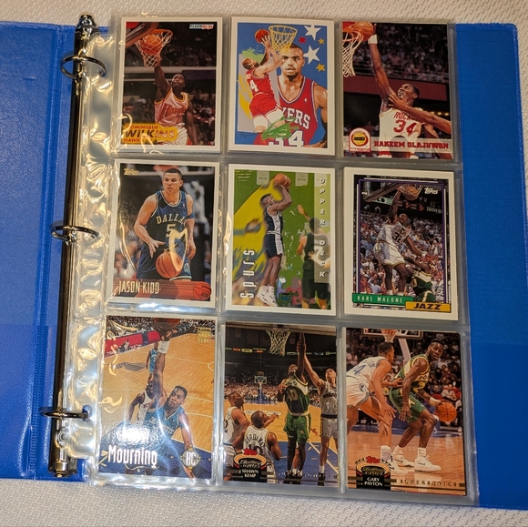 1990s Retro NBA Basketball Trading Cards Binder Collection  100 Card Lot